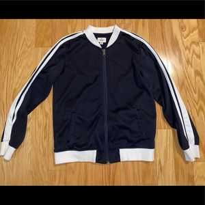 American Eagle Track Jacket, Blue and White Striped, Size S